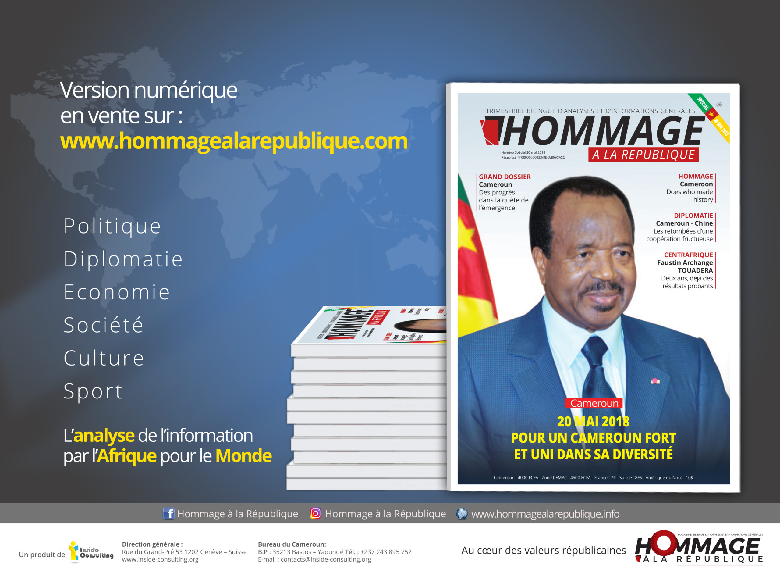 HOMMAGE À LA RÉPUBLIQUE – CAMEROUN _ 20 MAI 2018, POUR UN CAMEROUN FORT ET UNI DANS SA DIVERSITÉ